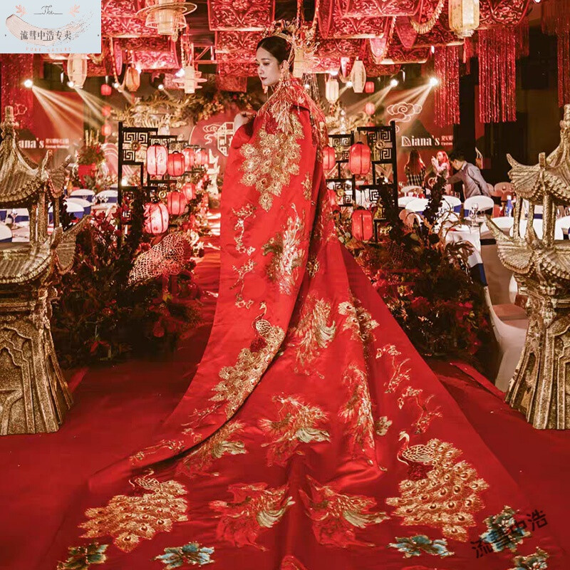 凤冠霞帔整套婚纱秀禾服披风2021新款新娘结婚中式婚礼