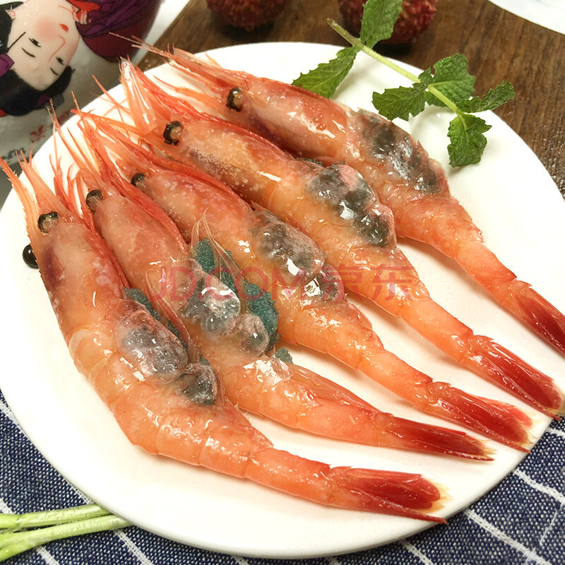 北极甜虾 刺身日料1kg大号原装腹籽绿籽即食甜虾刺身 1000g