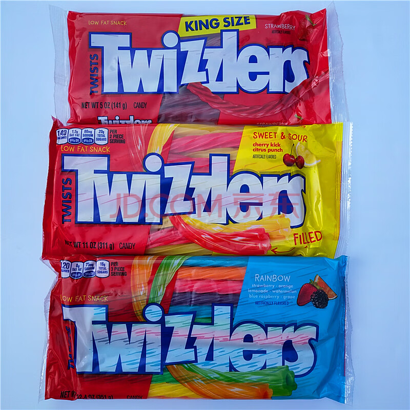美国美剧零食糖多滋乐扭扭糖扭曲糖果twizzlers twists candy 340g
