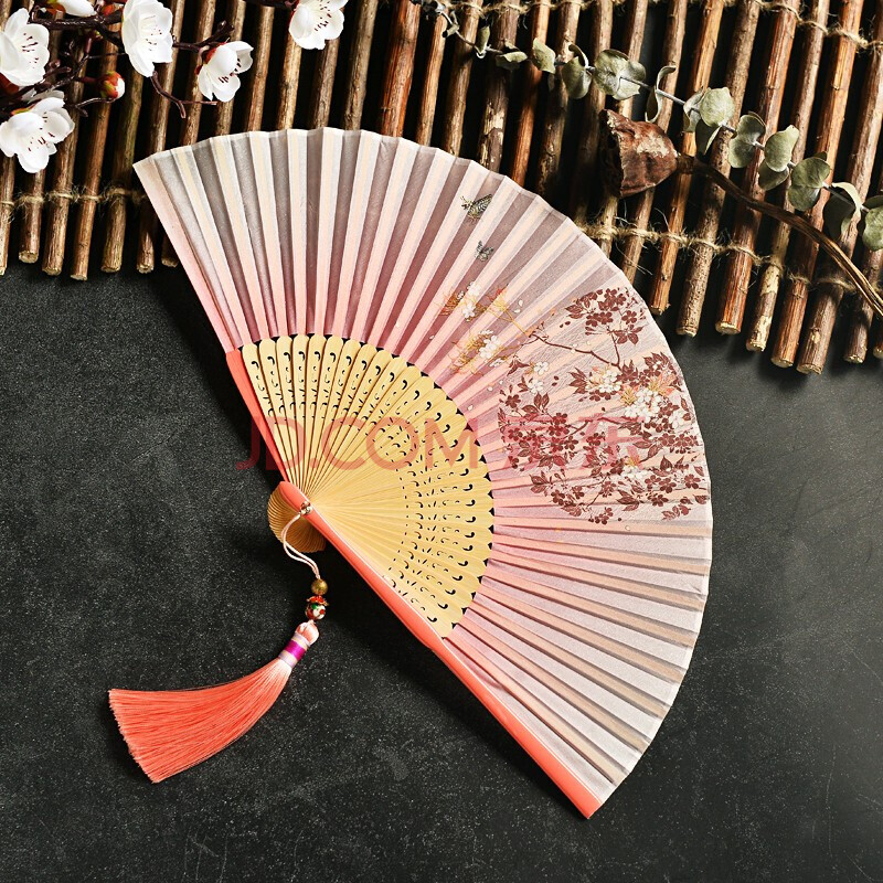 古风扇子折扇女式汉服 中国风 素雅和风 百搭风格送朋友生日礼物 粉