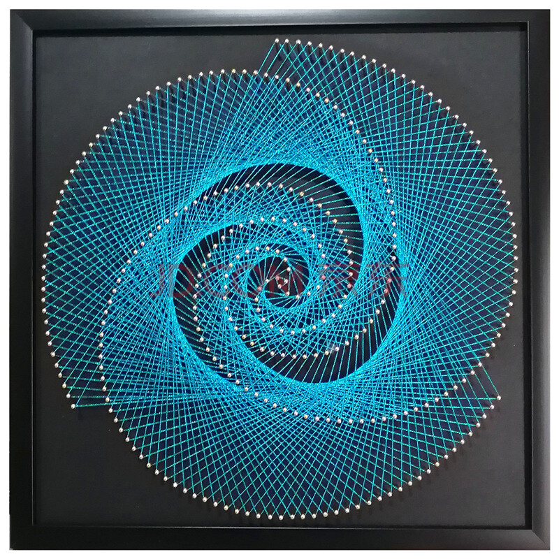 几何图形 钉子绕线画材料包 毛线缠绕画手工装饰纱线弦丝礼物 送女友