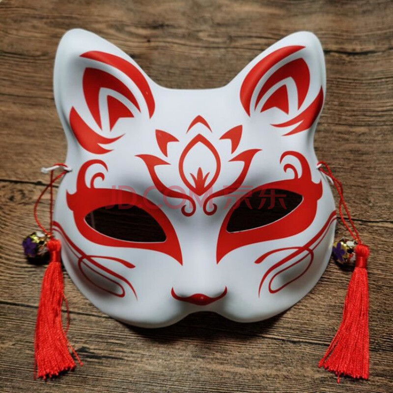 满仓nsyca彩绘日式和风狐狸面具半脸 古风汉服化妆舞会cos动漫猫脸