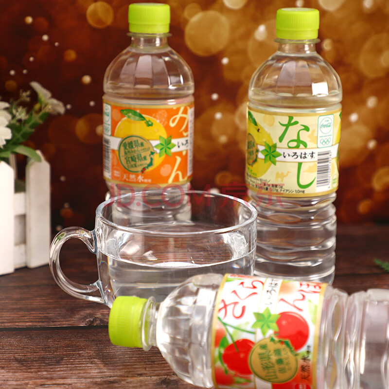日本进口 ilohas乐活白桃水5瓶果味透明矿泉水饮料555ml 【24瓶】i