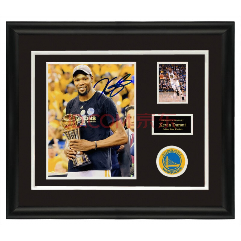 凯文杜兰特 亲笔签名 勇士夺冠照片 裱框收藏 带证书