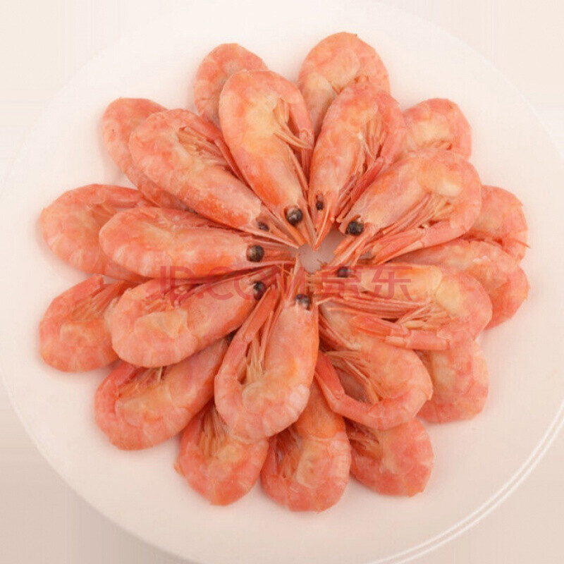 海鲜水产 虾类 果鲜岛 化冻即食北极甜虾带籽海虾元宝虾海鲜生鲜食品