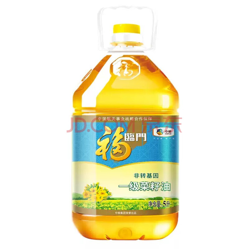 福临门食用油 粮油非转基因 浸出工艺 一级菜籽油5l(一桶)