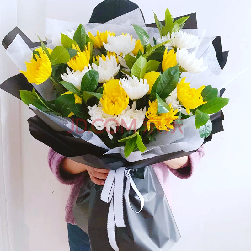 全国清明节菊花花束扫墓祭奠追悼鲜花速递同城北京上海杭州送花店 a款