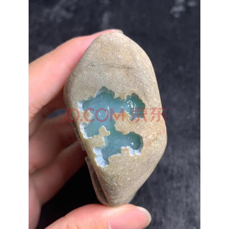 标2：缅甸天然翡翠原石一件  ,后江场口开窗飘花料 重量：300克