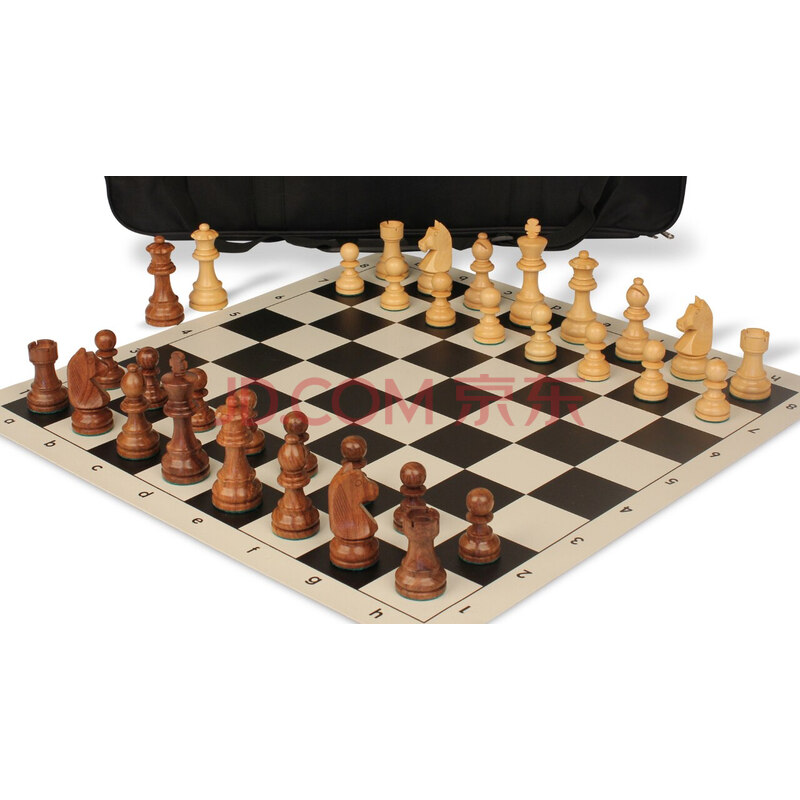 国际象棋 比赛实木棋具国际棋联斯汤顿日耳曼骑士 棋盘 棋子(赠51厘米
