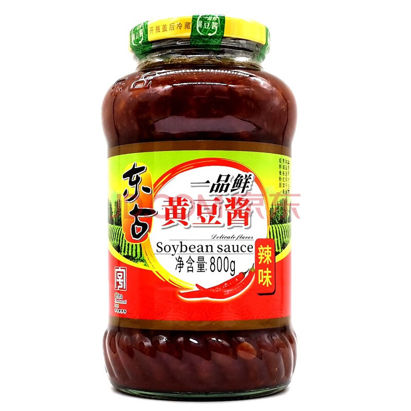 东古一品鲜黄豆酱800g/瓶 豆瓣酱沾菜沾大葱蘸酱拌饭炒菜 辣味1瓶