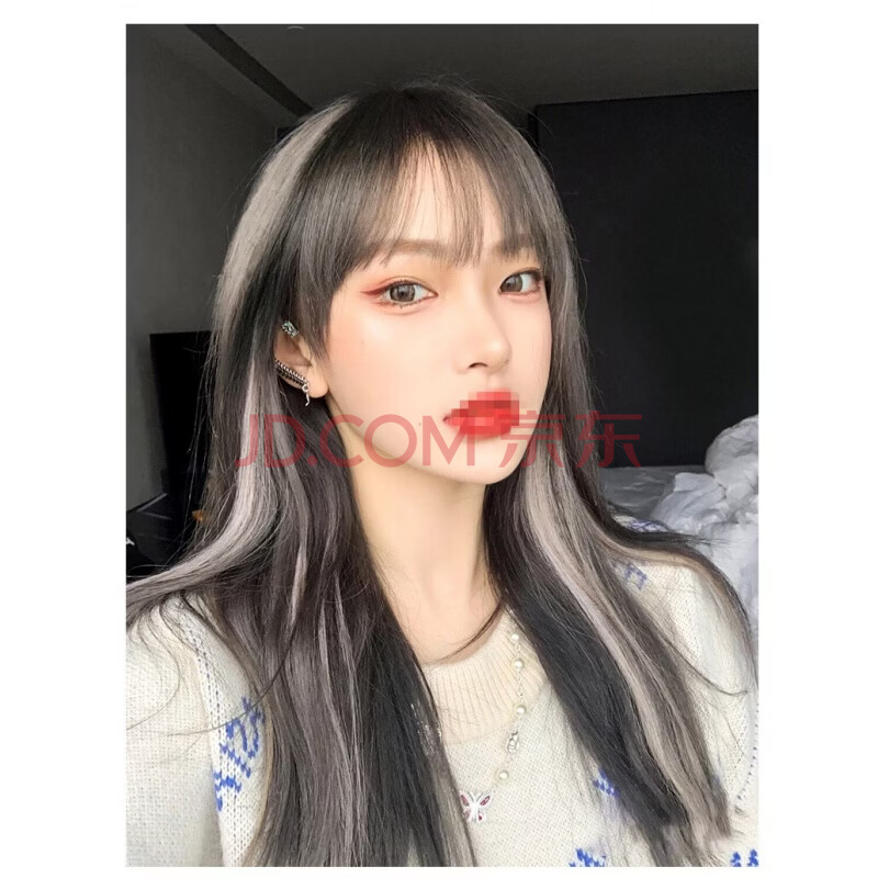 耳染假发片女挑染隐形lisa同款接发条挂耳染欧诱(eurpattract) 铅笔灰