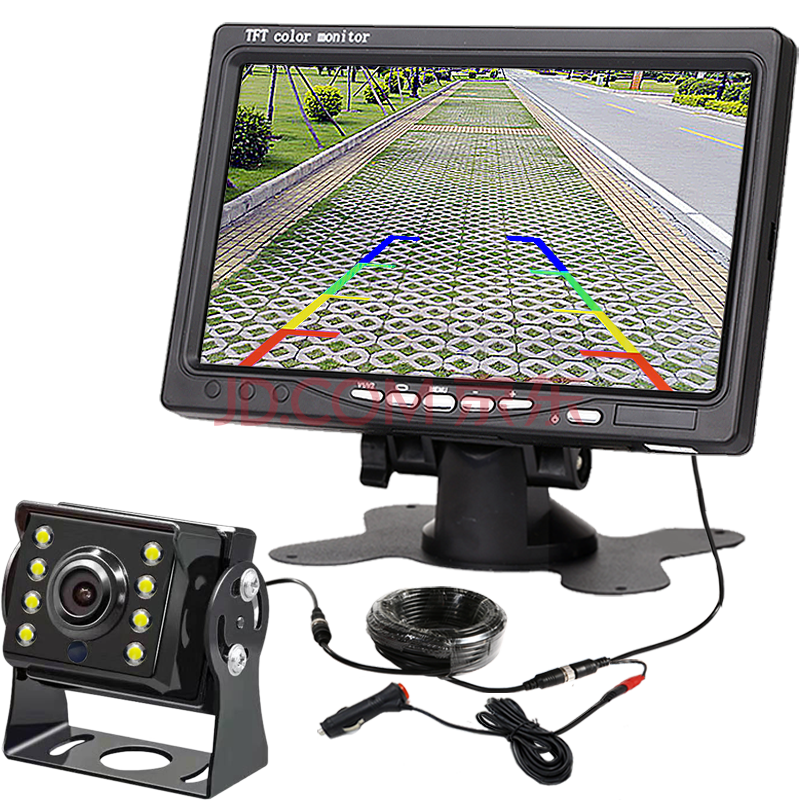 大货车倒车影像12伏24v收割机7英寸车载显示器高清夜视大巴卡客摄像头