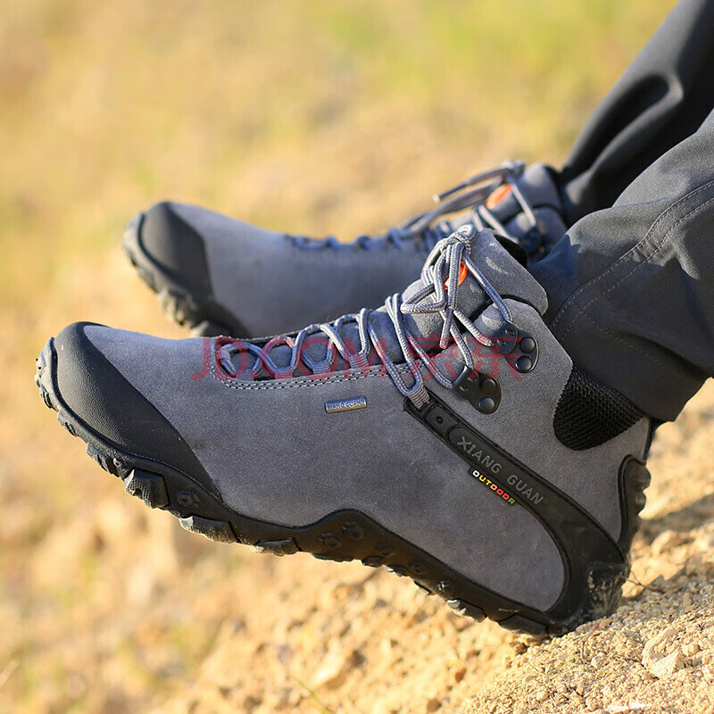 高帮登山鞋男女防水户外鞋女秋冬季爬山徒步鞋男冲锋鞋 深灰色 36