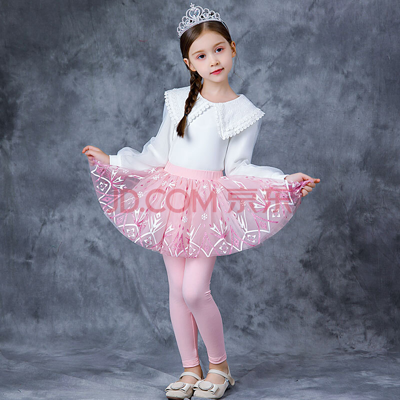 儿童打底裤春秋童装裙裤女童裤子秋装新款2021外穿爱莎公主长裤冰雪