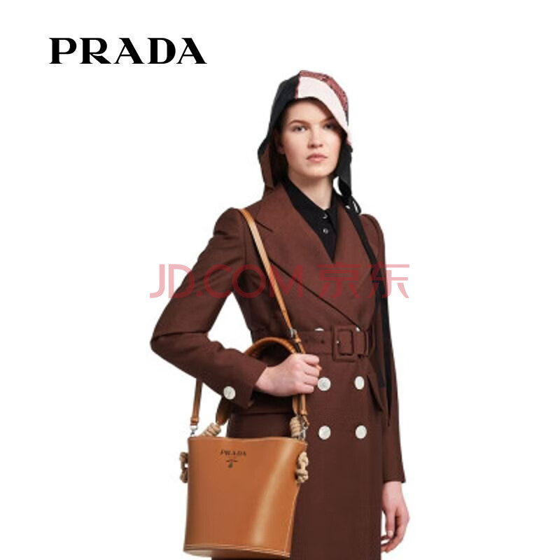 普拉达 prada 女士水桶肩背包1be050vooo-2aix-f0002 棕色 tu