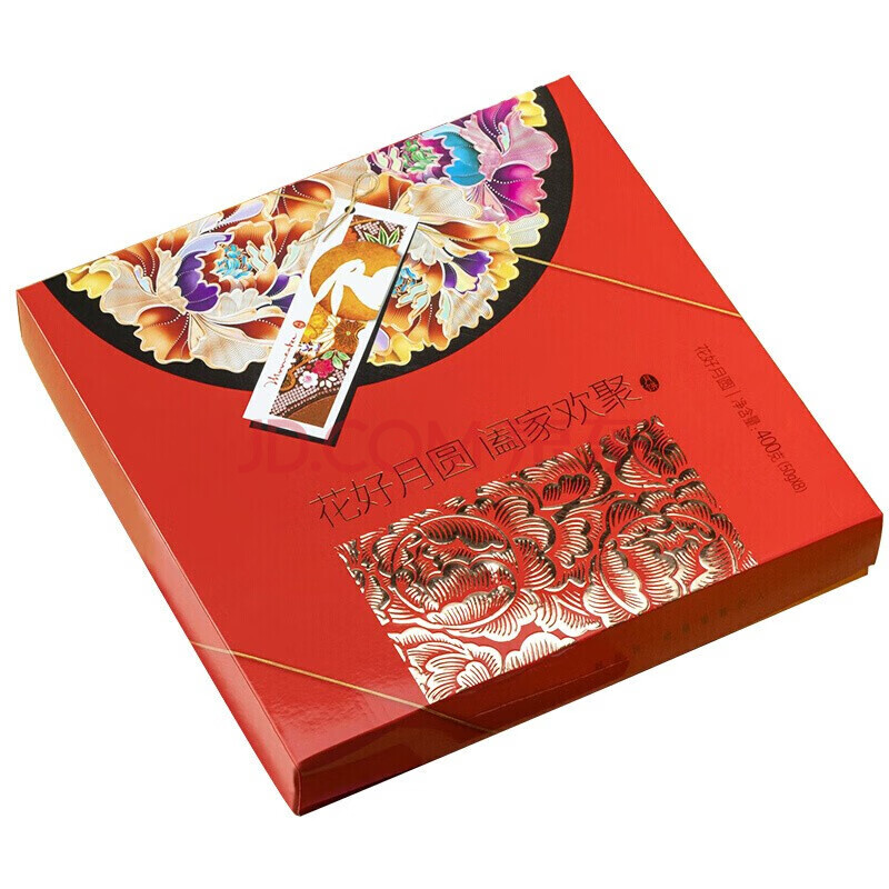 米旗 传统糕点月饼礼盒 花好月圆400克 1盒