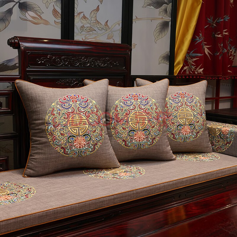 高档红木椅三座沙发垫子中式椅子沙发坐垫海绵实木沙发垫沙发套罩罗汉