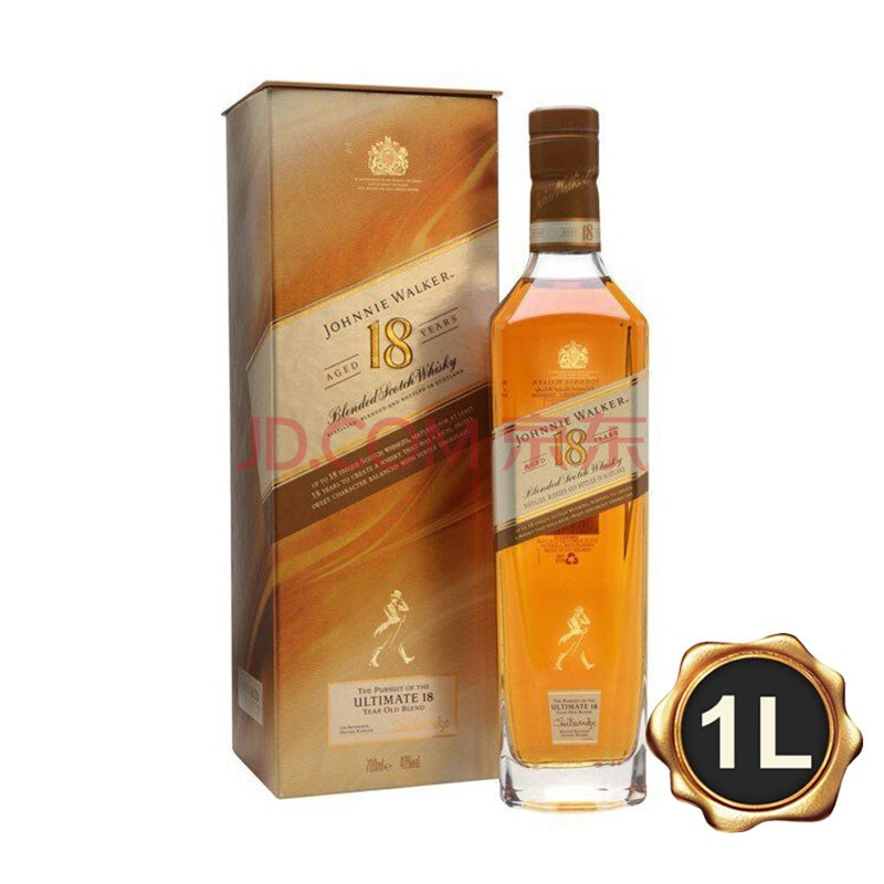 【尊尼获加18年威士忌】尊尼获加(johnnie walker)18年威士忌 1000ml