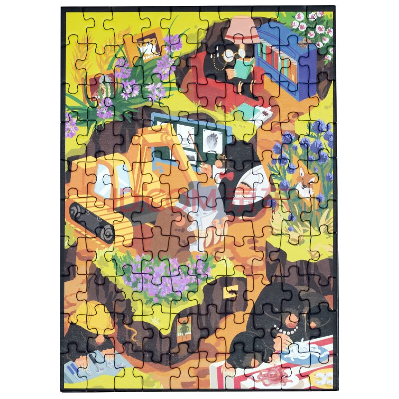 博物文创 萌之屋拼图系列 麝鼹 动物漫画 动物拼图 100块 免拼 a5