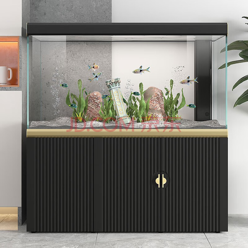 德克鱼缸水族箱大型超白玻璃下过滤生态锦鲤金龙鱼缸客厅家用免换水