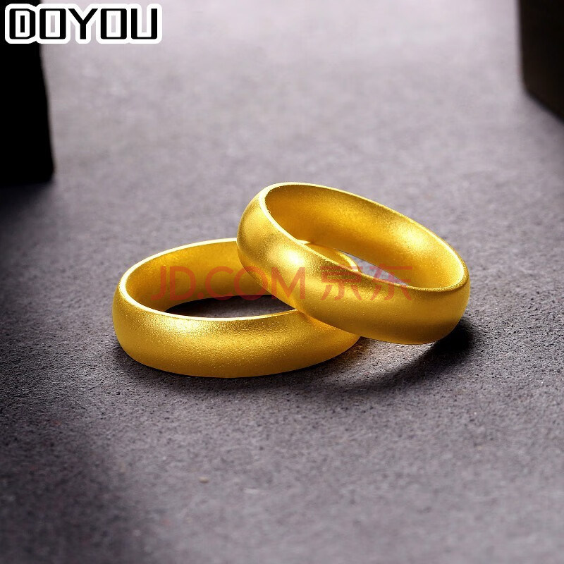朵悠9999足金古法金戒指素圈男指环足金实心女戒传家手工定制链接女