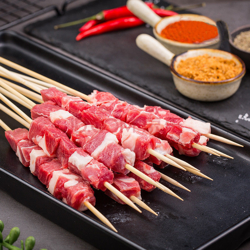 内蒙古羊肉串新鲜羔羊腌制半成品烤串串户外家用批发正宗牛肉二十串