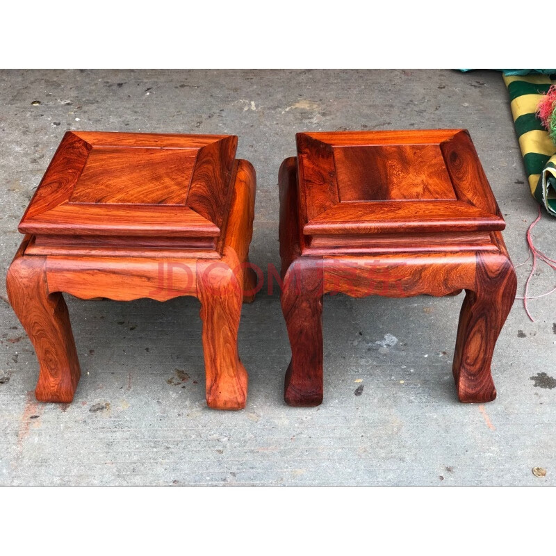 红木缅甸花梨木虎脚方凳子实木家用客厅沙发餐桌椅换鞋靠背凳 雕花款