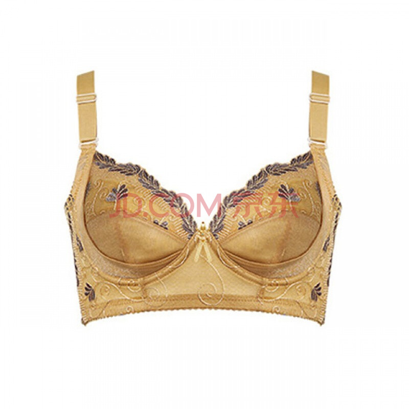 浪莎2021新款美体塑身显瘦内衣文胸三件套性感束腰收腹塑身衣金色文胸