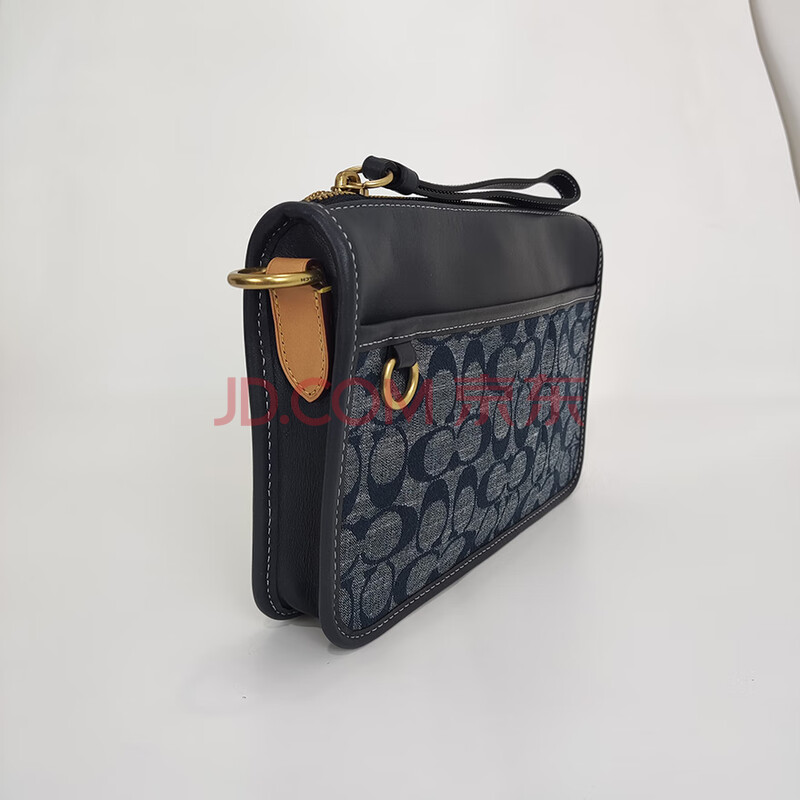 标的46 coach蔻驰 heritage 25 香布蕾满印帆布配皮邮差包 中号 男款