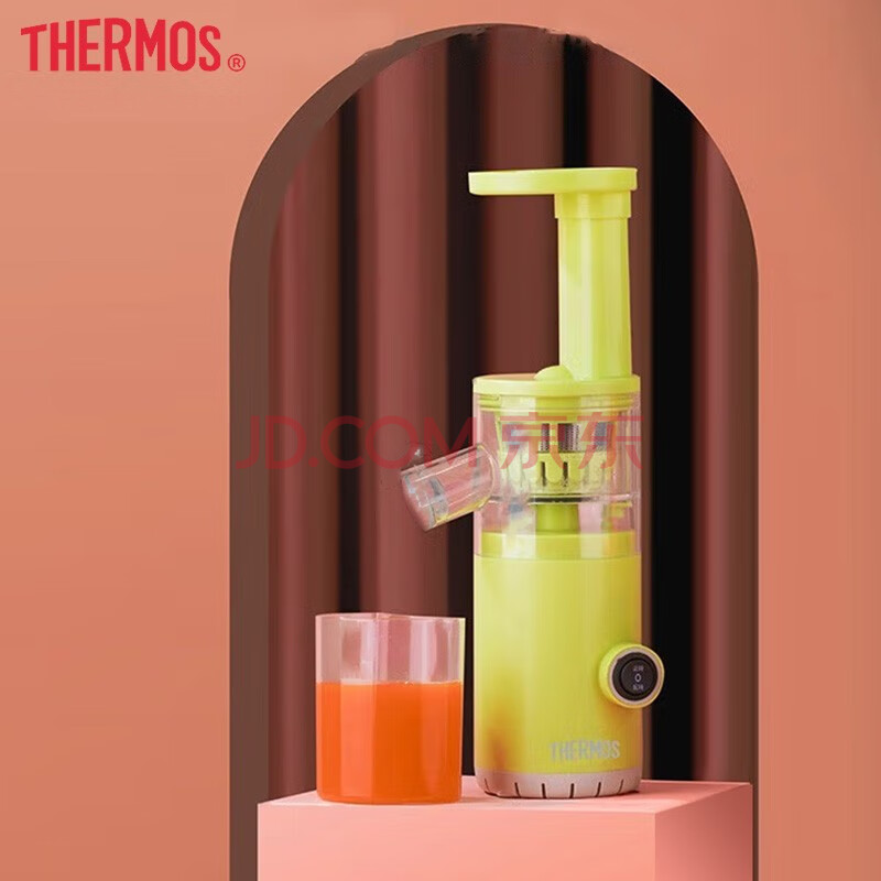 膳魔师（THERMOS） 原汁机便携式小型家用渣汁分离果蔬机多功能全自动果汁机料理机 EHA-2106A-L青柠黄,膳魔师（THERMOS） 原汁机便携式小型家用渣汁分离果蔬机多功能全自动果汁机料理机 EHA-2106A-L青柠黄,第1张