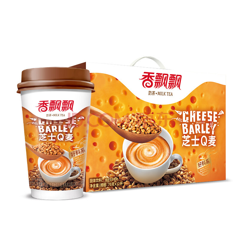 香飘飘芝士q麦奶茶12杯
