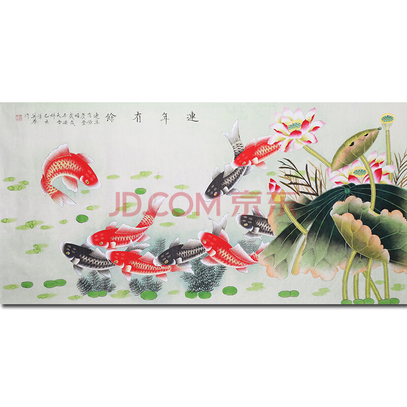 中国工笔画学会会员 著名工笔画家顾英华老师作品——连年有余