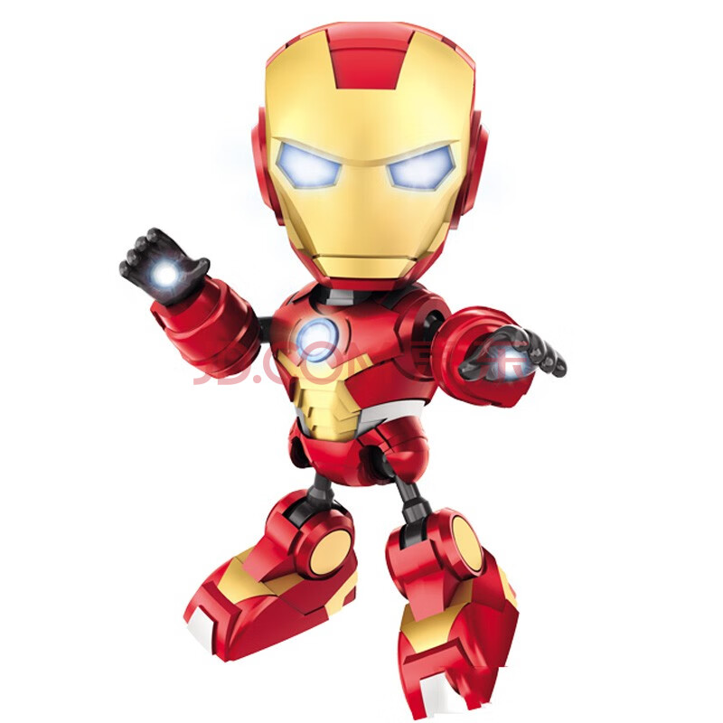 q版声光合金机器人 复仇者联盟美队钢铁侠跳舞声光手办模型玩具礼品