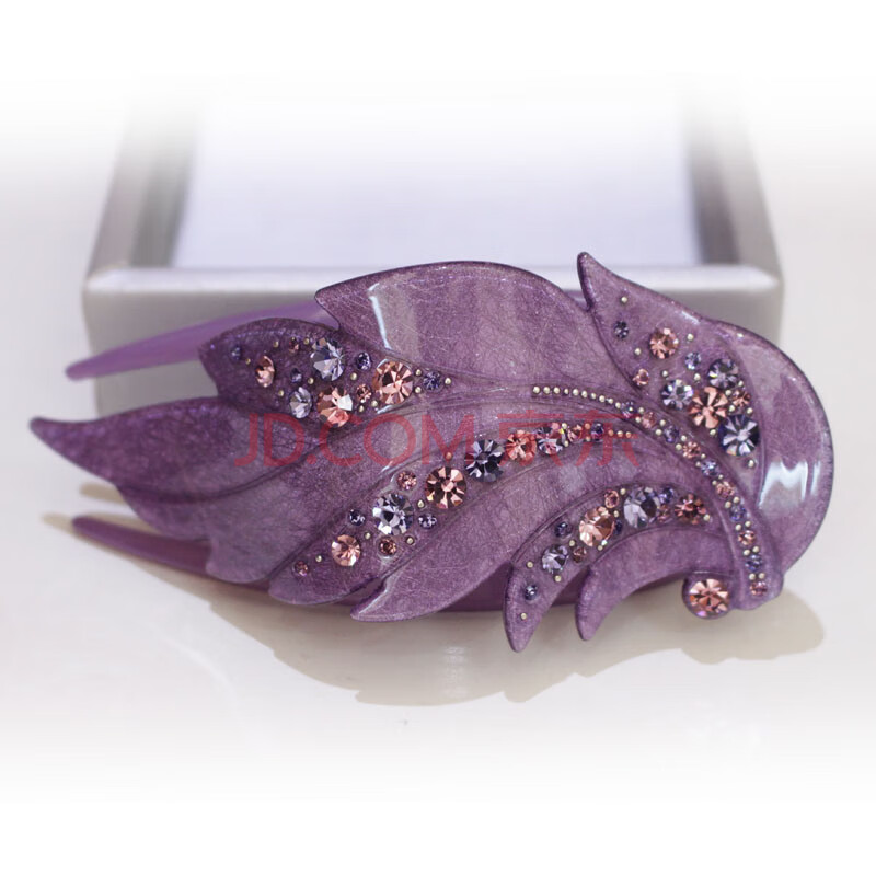 韩国水钻发饰品韩版大号盘发鸭嘴夹鱼嘴夹子发卡头饰 紫色
