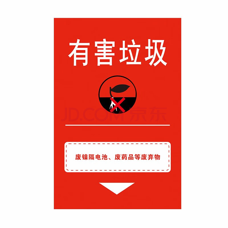 垃圾分類標識牌貼紙乾溼桶可回收不可回收廚餘危險廢物固廢電池有害易