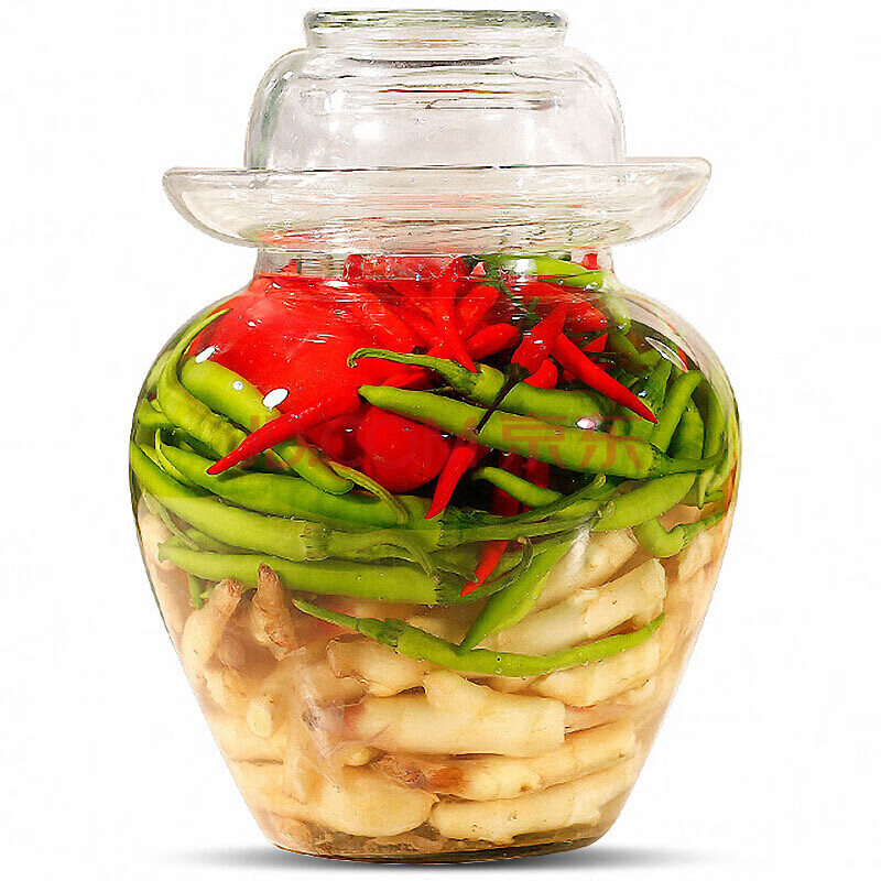 泡菜罐 家用四川玻璃泡菜坛子加厚圆口腌菜缸自酿酵素罐厨房密封咸菜