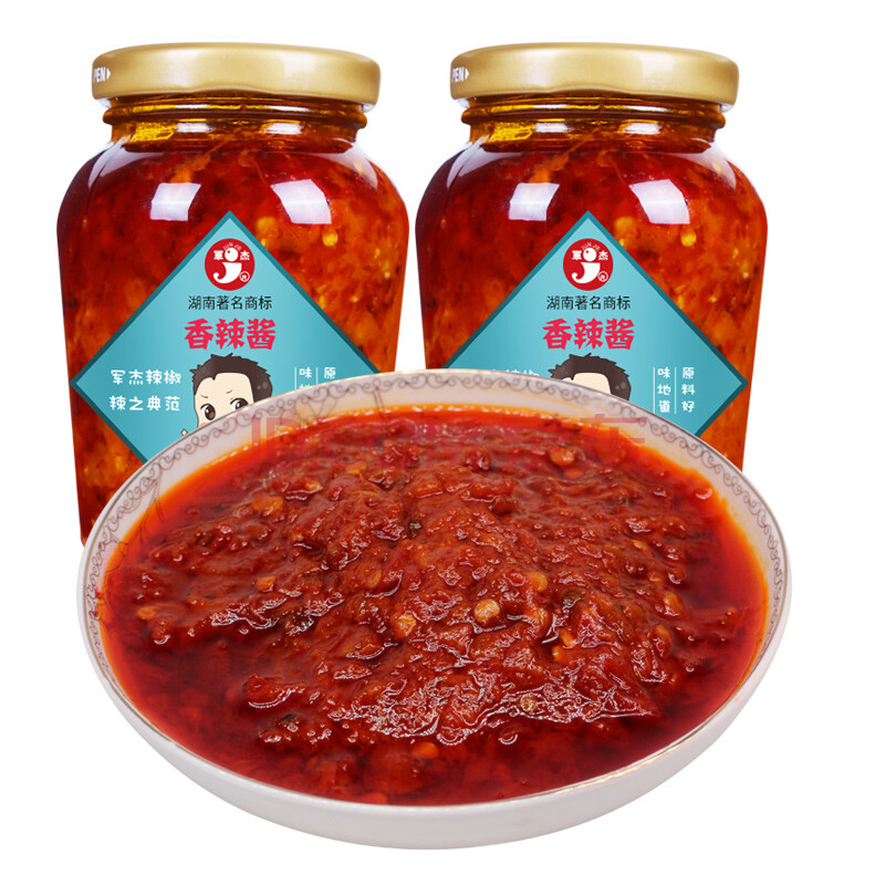 湖南特产军杰剁辣椒辣椒酱剁辣椒 拌饭酱 开胃下饭菜豆豉 200g*1香