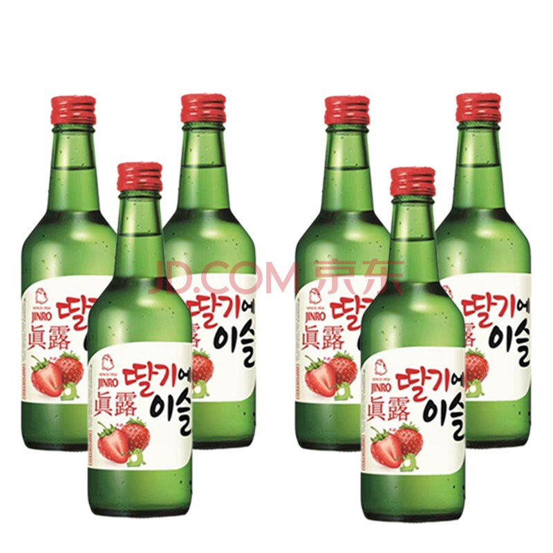 【真露jinro】韩国进口烧酒13°草莓味360ml 6瓶装