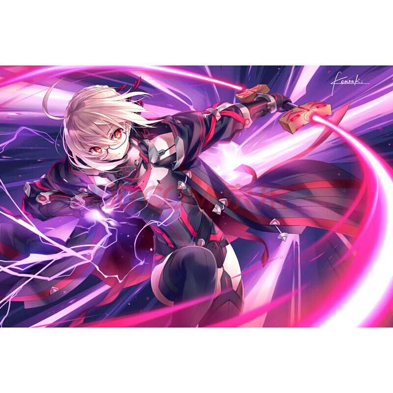 动漫海报fate fgo吾王saber贞德冲田宿舍墙贴大装饰壁画墙纸 12 105*