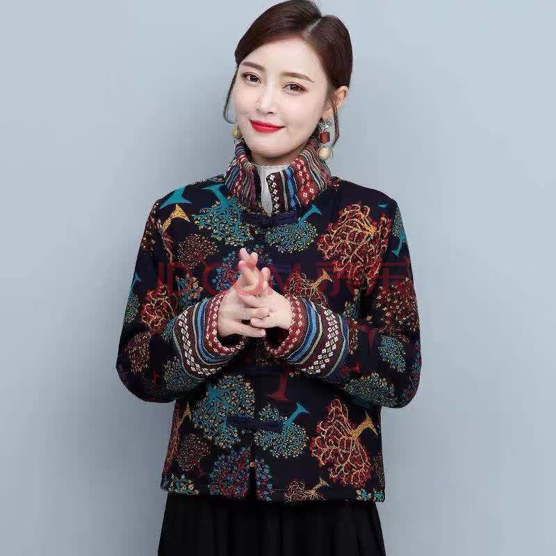 唐装小棉袄女秋冬保暖棉服风夹棉加厚棉衣中式棉麻短款外套女sn2025
