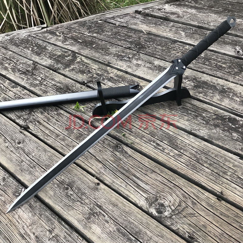 龙泉短剑猛刚一体宝剑锻打刀剑唐剑防身户外汉剑冷未开锋 款式1黑面款