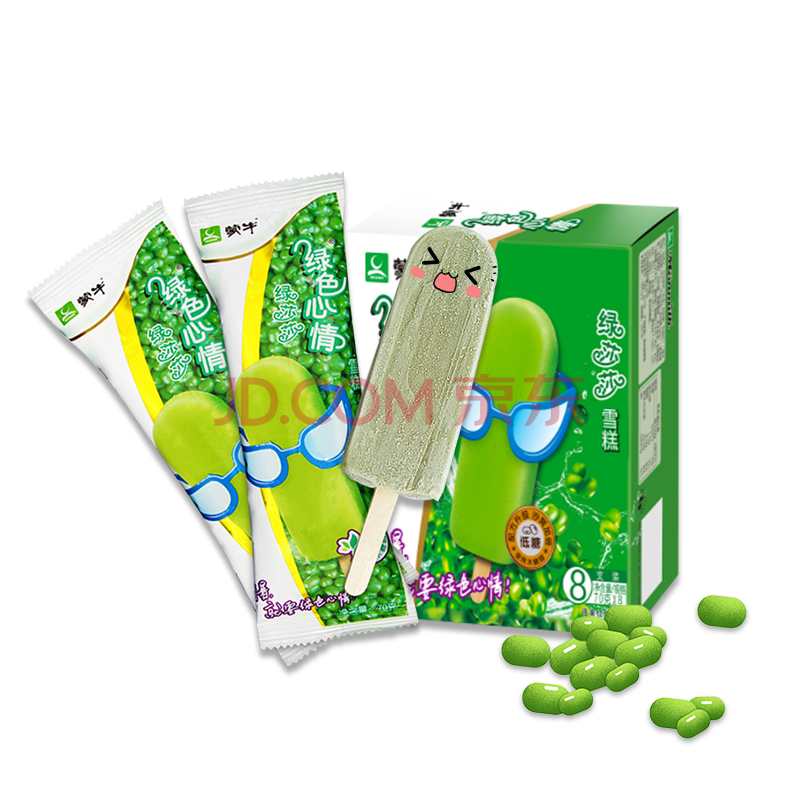 蒙牛绿色心情绿莎莎低糖雪糕70gx8