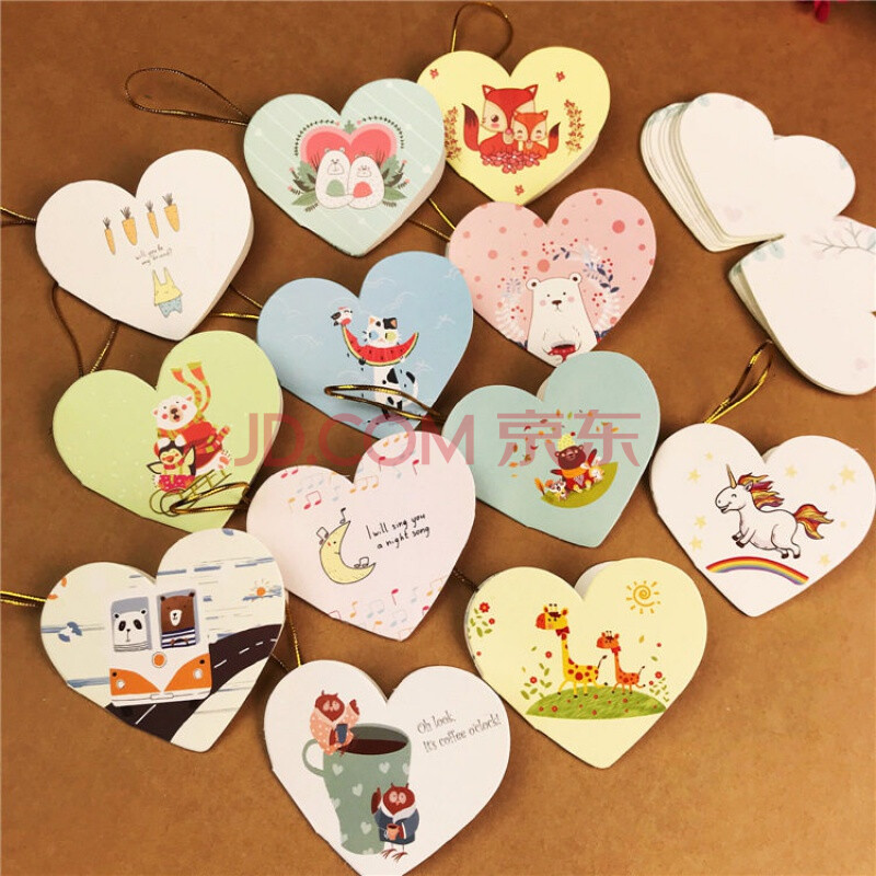 教师节礼物贺卡 爱心形小卡片心愿心意定制祝福感恩留言卡diy 清新卡