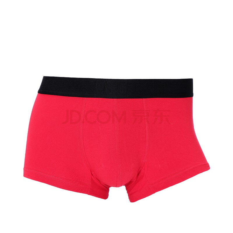 鸿星尔克男士短裤四角裤平角内裤运动内裤 大红0028(单件) m