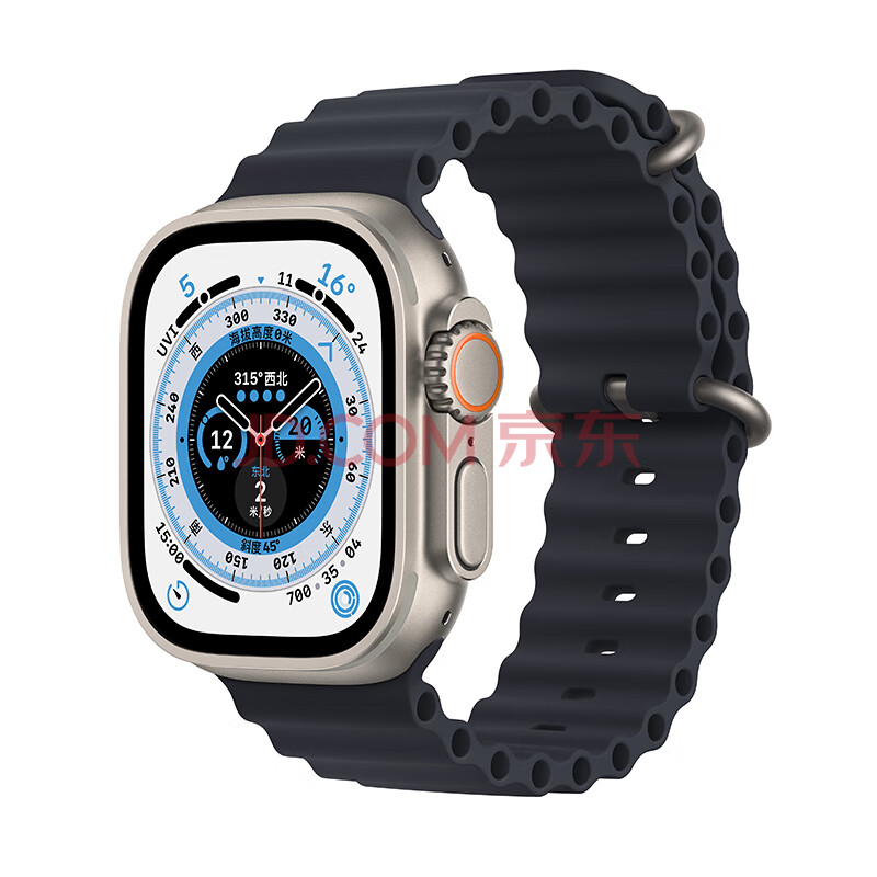 Apple Watch Ultra 智能手表 GPS+蜂窝款 49毫米 钛金属原色 钛金属表壳午夜色海洋表带MQF63CH/A【快充套装】