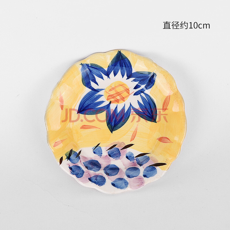 【两件】日本制 釉下彩手绘小碟子调料盘 售完无补 花朵拼色