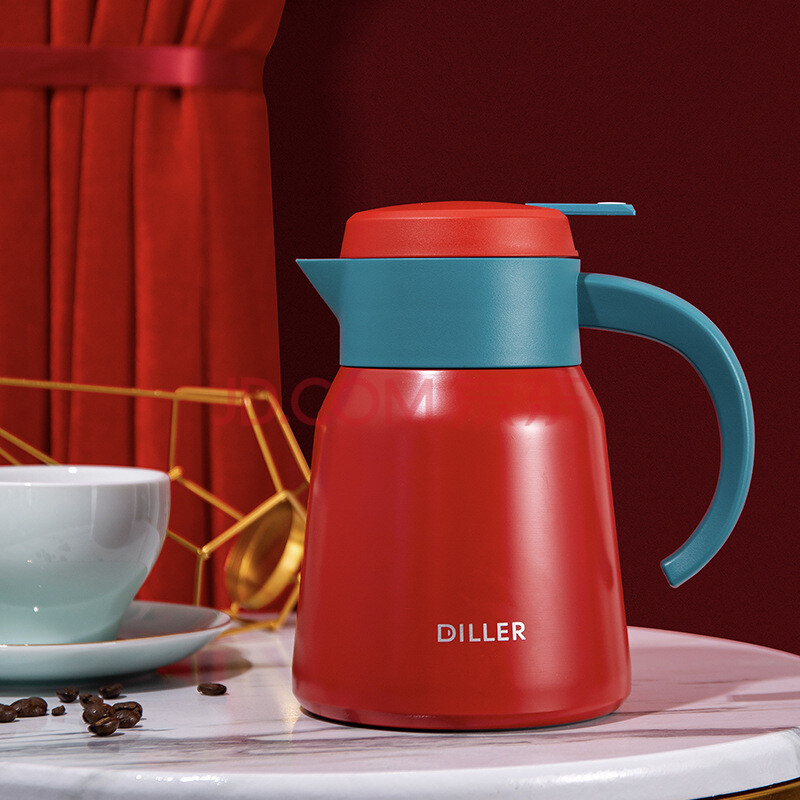 学生宿舍保温壶家用大容量办公室316不锈钢便携保暖热水壶 红色 1000