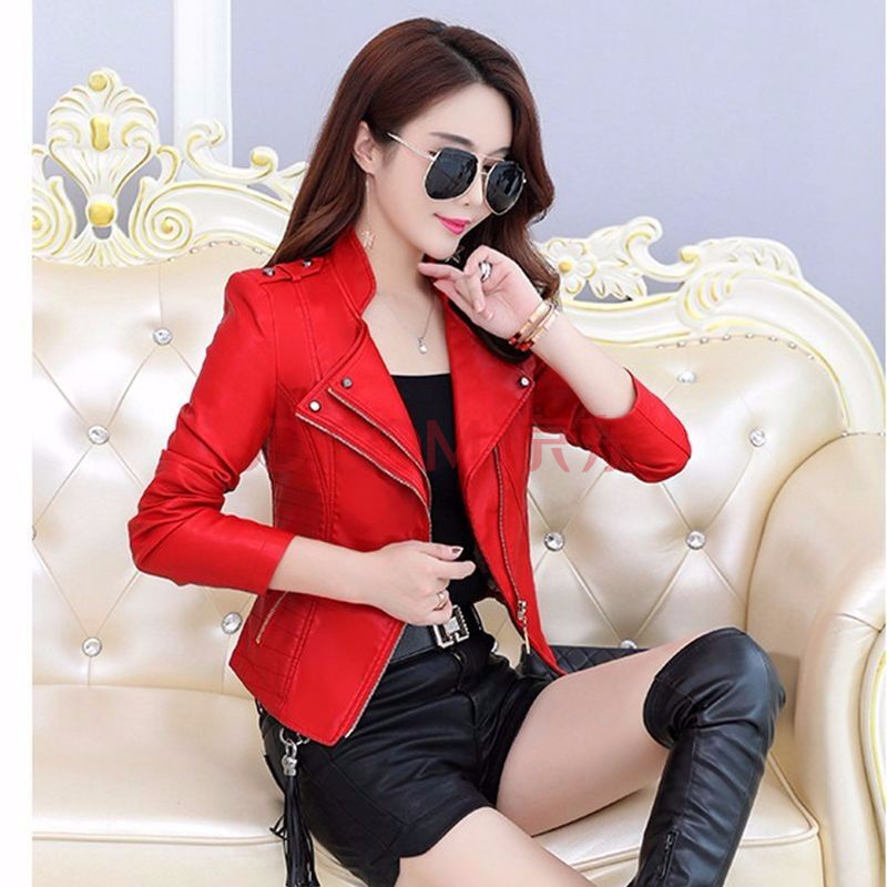 皮衣女短款2019新款休闲百搭修身显瘦机车皮夹克秋冬女装皮衣外套
