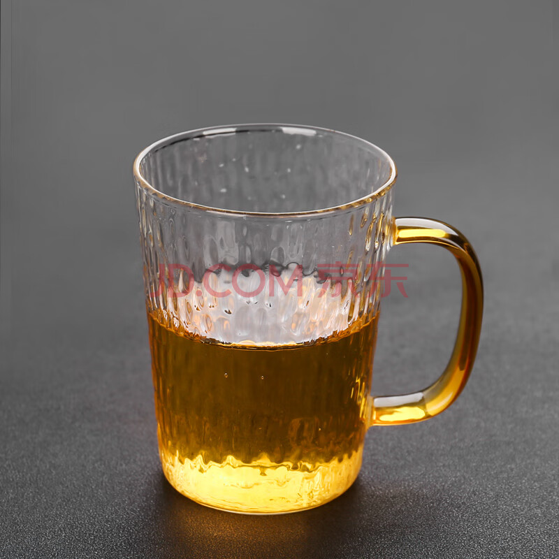 康韵 日式锤纹玻璃茶杯水杯子加厚耐热玻璃凉水杯个人杯办公杯 米粒锤