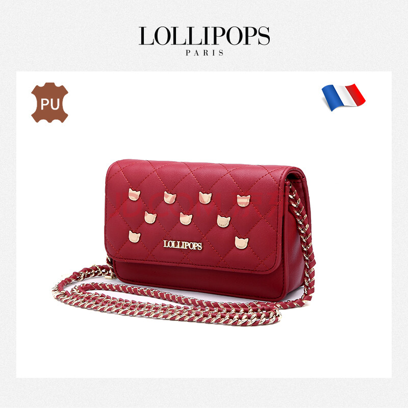 lollipops法国棒棒糖 女包斜挎包女士包包牛皮女包单肩马鞍包 手提包